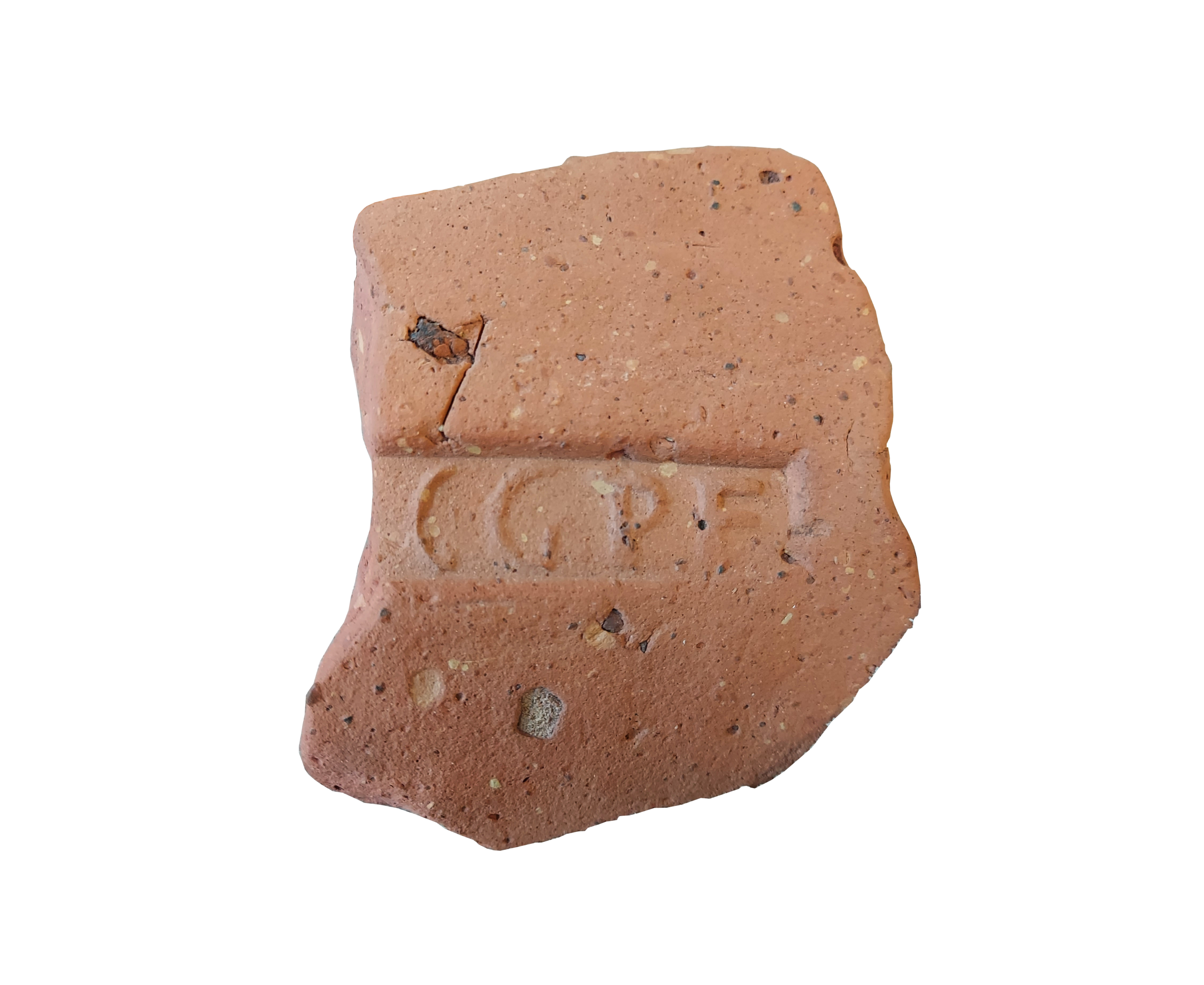 Romeinse imbrex met stempel foto EZ