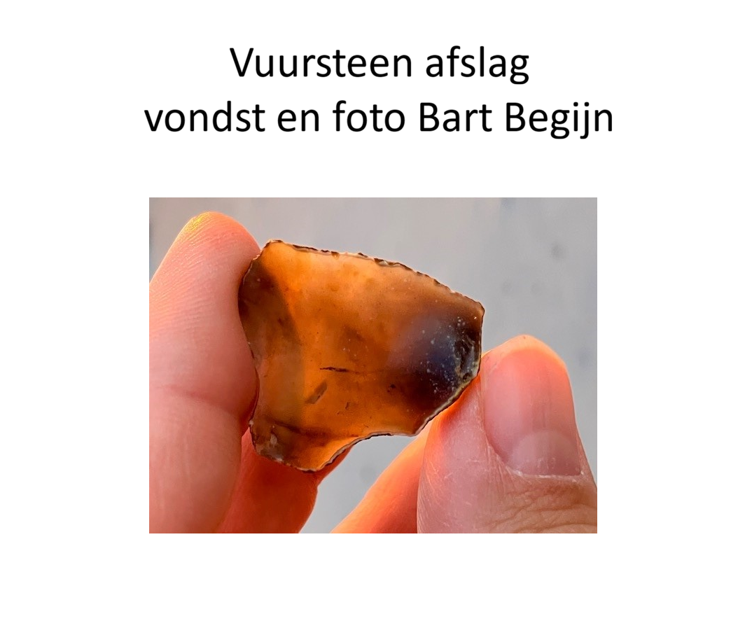 Vuursteen afslag vondst en foto Bart Begijn