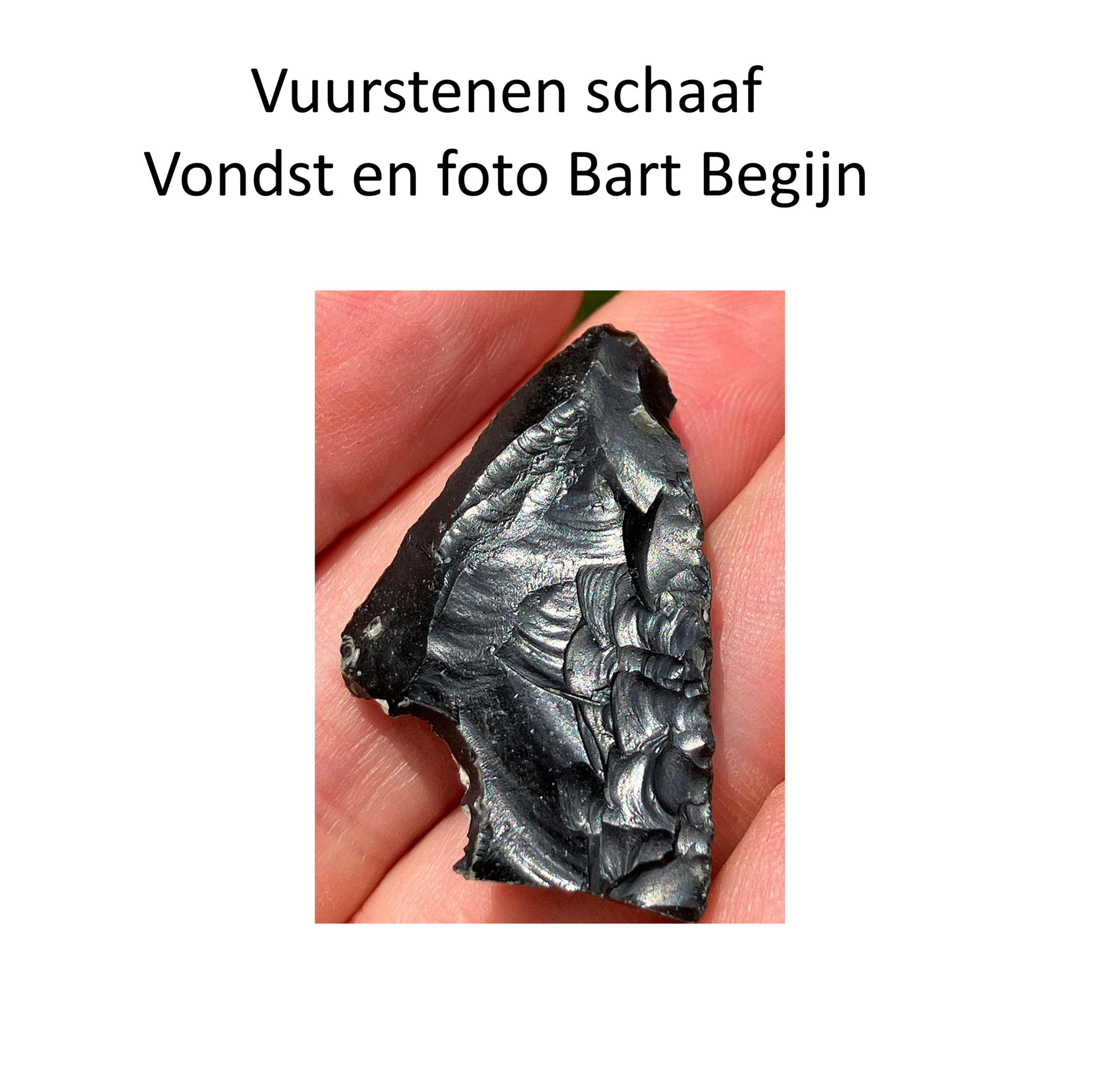 Vuurstenen schaaf vondst en foto Bart Begijn
